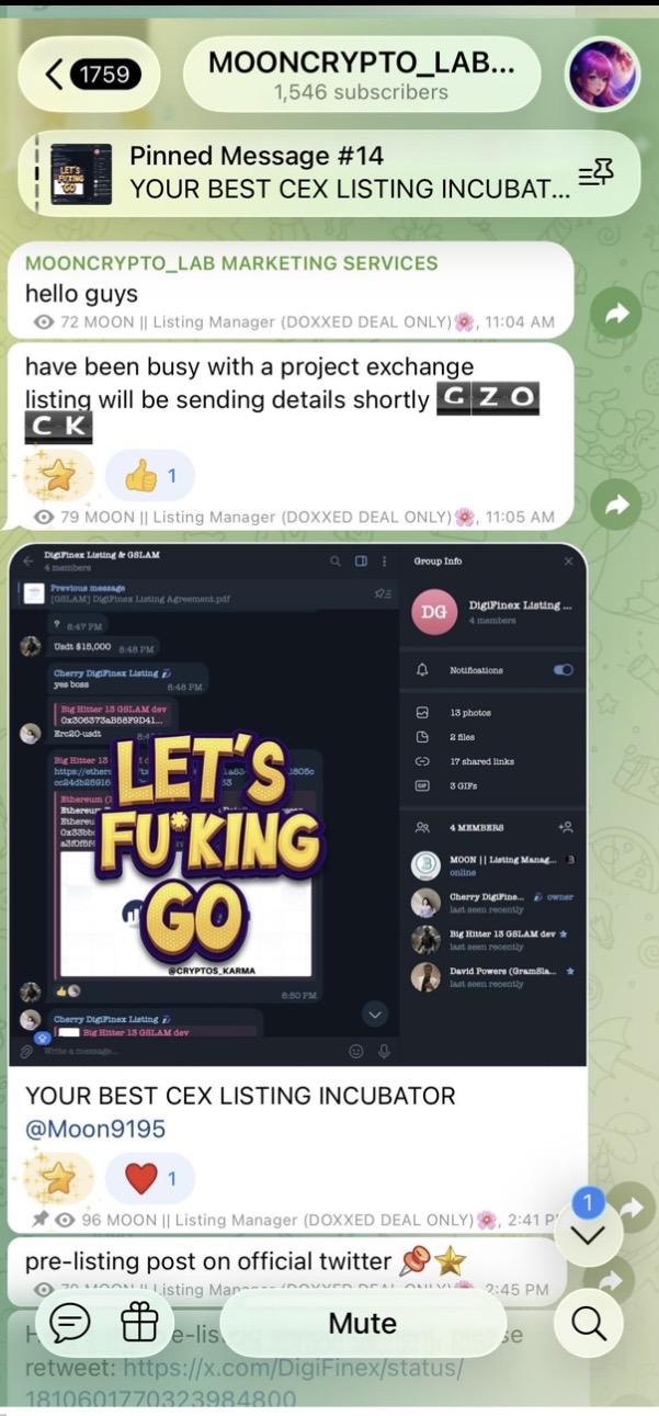 Documented campaign evidence: CEX Coordination